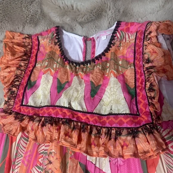 Anthropologie Siddartha Bansal Sanya Ruffle Sleeveless Top. Size S. EUC - Picture 2 of 6